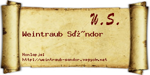 Weintraub Sándor névjegykártya
