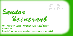 sandor weintraub business card